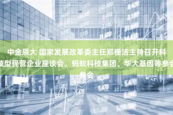 中金辰大 国家发展改革委主任郑栅洁主持召开科技型民营企业座谈会，蚂蚁科技集团、华大基因等参会