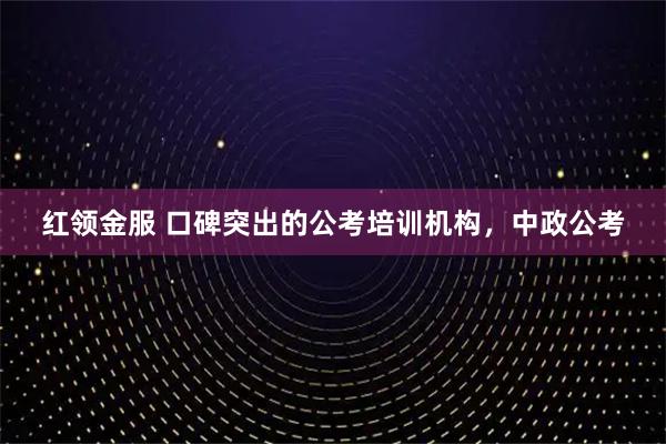 红领金服 口碑突出的公考培训机构，中政公考